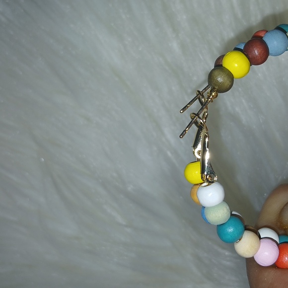 Wooden Beaded Earrings Minimalist Earrings Fashion Earrings Statement Earrings - Picture 5 of 5